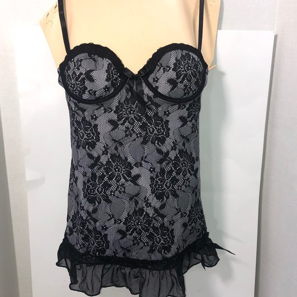 NWOT Adore Me Etelka Women’s Intimate Sleepwear Lingerie Black Lace Size Small - Picture 6 of 14